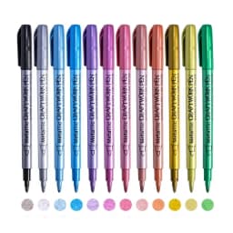 12 Color Metallic Marker Pen Resin Drawing Pen Acrylic Paint DIY Highlights Permanent Marker DIY Card Art Supplies Stationery