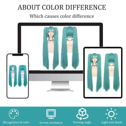 Synthetic Green Wig Cosplay Green Teal Wig Double Ponytail Wig Long Green Wig With Bangs Straight wig Kawaii Wig Miku Wig