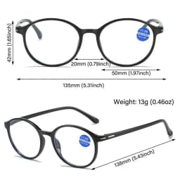 Retro Strength 1.0x ~ 4.0x Readers Presbyopia Eyeglasses Anti-blue Light Glasses Oval Frame Reading Glasses