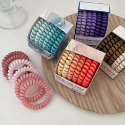 6pcs/set High Elastic Hair Ties Colorful Rubber Hair Rope Telephone Wire Ponytail Scrunchie Cute Girl Hair Accessories for Women