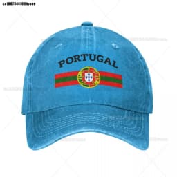 Portugal Soccer Team Flag Portuguese Shield Crest Baseball Cap Vintage Distressed Denim Snapback Hat for Men Outdoor Caps Hat