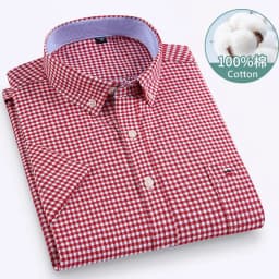 Larger Size 7XL 6XL Classic Men's Short Sleeve Shirt 100% Oxford Cotton Casual College Soft Plaid Stripe Solid Business Slim Fit