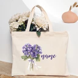 Personalized Shoulder Bag Birth Month Flower with Name Tote Bag Monogram Canvas Bags Wendding Birthday Holiday Best Gift for Her