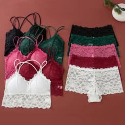 Women's Lace Non-wire Bra And Panties Set Transparent Low Rise Briefs Ultra-thin Comfort Underwear Female Bralette Lingerie Set