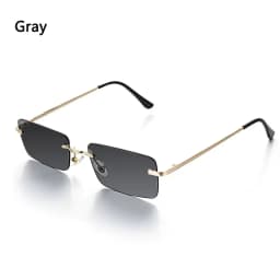 Trendy Punk Sunglasses Rimless Rectangle Sun Glasses for Men Women Fashion UV400 Driving Shades Frameless Gradient Eyewear