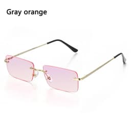Trendy Punk Sunglasses Rimless Rectangle Sun Glasses for Men Women Fashion UV400 Driving Shades Frameless Gradient Eyewear