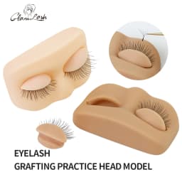 GLAMLASH Mini Lash Flat Model Head Practice Eyelash Extension Training Head With Removable Replacement Eyelids