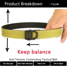TUSHI EDC Hard Tactical Belt for Men Metal Automatic Buckle IPSC Gun Belt 1100D Nylon Military Belt Outdoor Sports Girdle Male