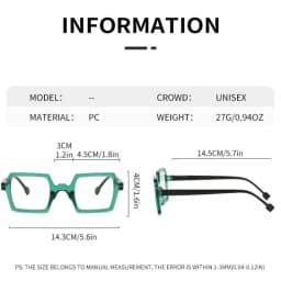 2024 New Sqaure Frame Reading Glasses Personalized Multicolor Elderly Eyewear High-definition Anti Blue Light Presbyopia Eyewear