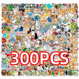 100/300PCS Mix Cute Cartoon Animals Graffiti Stickers DIY Phone Guitar Laptop Notebook Suitcase Cup Waterproof Sticker Kids Toy