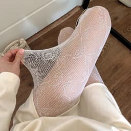 Kawaii Gothic Hollow Out Pantyhose Lolita Bow Knot Fishnet Stockings Women Spicy Girl Black White Sexy Thin Ins Tide Lace Tights