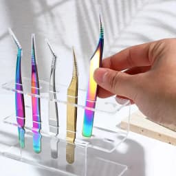 6-Hole Acrylic Tweezer Storage Rack Professional Eyelash Extension Display Stand Space Saving Tweezers Organizer Makeup Tools