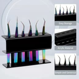 6-Hole Acrylic Tweezer Storage Rack Professional Eyelash Extension Display Stand Space Saving Tweezers Organizer Makeup Tools