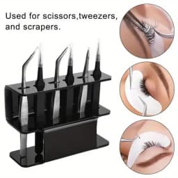 6-Hole Acrylic Tweezer Storage Rack Professional Eyelash Extension Display Stand Space Saving Tweezers Organizer Makeup Tools