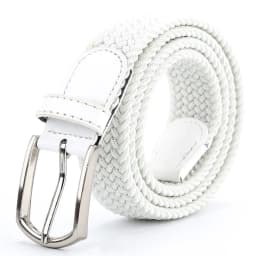 3.3cmX110cmX130cm 2024 High Quality New Men Elastic Braided Belt Casual Women Canvas Korean All Match Pin Buckle White Black
