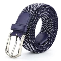 3.3cmX110cmX130cm 2024 High Quality New Men Elastic Braided Belt Casual Women Canvas Korean All Match Pin Buckle White Black