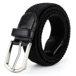 3.3cmX110cmX130cm 2024 High Quality New Men Elastic Braided Belt Casual Women Canvas Korean All Match Pin Buckle White Black