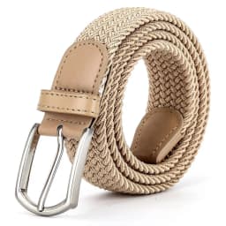 3.3cmX110cmX130cm 2024 High Quality New Men Elastic Braided Belt Casual Women Canvas Korean All Match Pin Buckle White Black