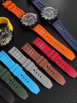 FKM Fluorine Rubber Watchband 20mm 21mm 22mm 24mm for Breitling Omega Seiko Casio Mido Watches Band Sport Watch Strap Dustproof