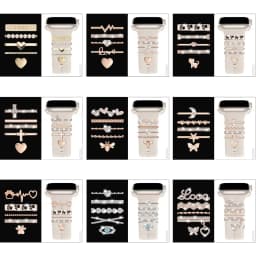 Decoration for Apple Watch Band Ultra2 10 9 8 Diamond Jewelry Bracelet Accessories for Samsung/Huawei Watch 20/22mm Strap Charms