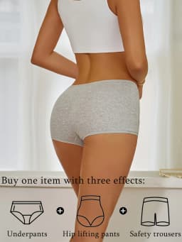Women Seamless Mide Rise Panties Cotton Underwear Women's Boxer Pants Fashion Seamless Safty Pants Female Breathable Lingerie