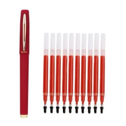 Baoke 0.5/0.7/1.0mm Large Capacity Signature Set Antibacterial Pen Black Carbon Office Neutral Roller Ball Pen Business Refill
