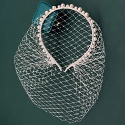 JM26 Tulle Cage Veil with Pearls Wedding Birdcage Veil with Headband face Cover Bride Headdress Wedding Accessories Mariage