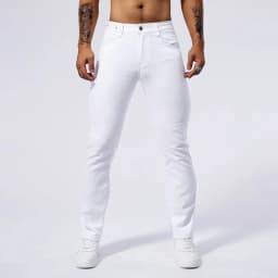 Men's White Casual Jeans New Denim Pants Comfortable Fashion Stretch Slim Fit Straight Trousers Male Clothing Streetwear