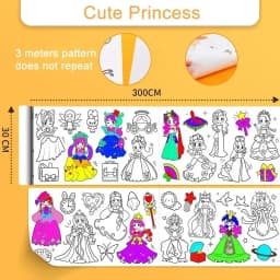 Children Drawing Roll Sticky Graffiti Scroll DIY Painting Color Filling Paper Coloring Papers for Kids Educational Toys Gifts