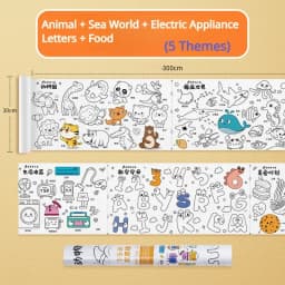 Children Drawing Roll Sticky Graffiti Scroll DIY Painting Color Filling Paper Coloring Papers for Kids Educational Toys Gifts