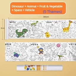 Children Drawing Roll Sticky Graffiti Scroll DIY Painting Color Filling Paper Coloring Papers for Kids Educational Toys Gifts