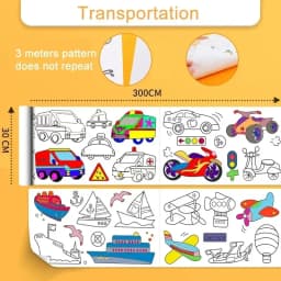 Children Drawing Roll Sticky Graffiti Scroll DIY Painting Color Filling Paper Coloring Papers for Kids Educational Toys Gifts