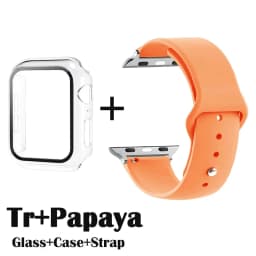 Glass+Case+Strap for Apple Watch Band 42mm 44mm 41mm 40mm 38mm 45mm 49mm Screen Protectors for Apple IWatch Series 8 7 6 SE 5 4