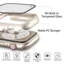 Glass+Case+Strap for Apple Watch Band 42mm 44mm 41mm 40mm 38mm 45mm 49mm Screen Protectors for Apple IWatch Series 8 7 6 SE 5 4