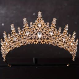 Bridal Headwear Luxury Silver-Color Crystal Water Drop Rhinestone Tiara Necklace Earrings Wedding 4 Pcs Jewelry Set