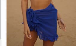 Women Swimsuit Bikini Cover-Ups Skirt Summer Solid Color Beach Wrap Skirt Swimwear Female Ruffles Trim Lace Up Sarong Cover Ups
