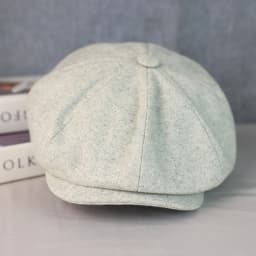 Wool Newsboy Cap Men Grey Beige Solid Color Flat Caps Women Men British Painters Hat Soft Autumn Winter hats Octagonal Cap 018