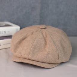 Wool Newsboy Cap Men Grey Beige Solid Color Flat Caps Women Men British Painters Hat Soft Autumn Winter hats Octagonal Cap 018