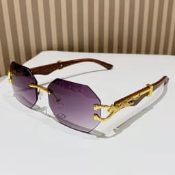 Rimless Square Sunglasses Men With Hexagon Retro Frameless Sun Glasses for Women 2024 Luxury Brand Designer Eyewear UV400 Shades