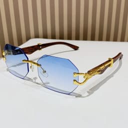 Rimless Square Sunglasses Men With Hexagon Retro Frameless Sun Glasses for Women 2024 Luxury Brand Designer Eyewear UV400 Shades