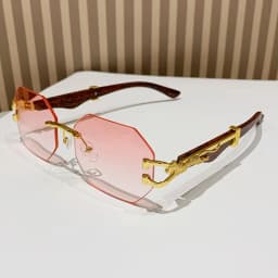 Rimless Square Sunglasses Men With Hexagon Retro Frameless Sun Glasses for Women 2024 Luxury Brand Designer Eyewear UV400 Shades