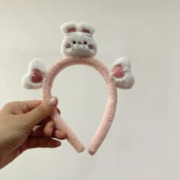 Cute Wool Rabbit Head Headband for Women Ladies Head Wears Princess Girls Lovely Bunny Head Hoop