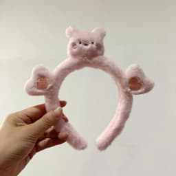 Cute Wool Rabbit Head Headband for Women Ladies Head Wears Princess Girls Lovely Bunny Head Hoop