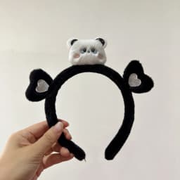 Cute Wool Rabbit Head Headband for Women Ladies Head Wears Princess Girls Lovely Bunny Head Hoop
