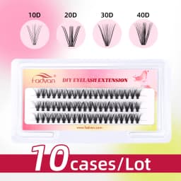 Fadvan 10pcs/Lot Cluster lashes 3 Rows 10D/20D/30D/40D 8-16mm Individual Lashes Extensions Natural Look LasFluffy Cluster Lashes