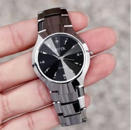2pcs Couples Dial Cutting Quartz Watch Business Fashion Analog Calendar Wrist Watch Valentines Gift For Men Women Date Watch