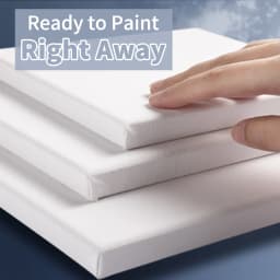 Marie's 3 Pack Stretched Canvas with 6x6", 8x8", 12x12", 12x16" and 16x20", 100% Cotton Primed White Rectangular Wooden Framed