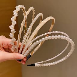 5 Pieces of Girls' Princess Hair Accessories, Children's Imitation Pearl Hairbands, Birthday Hairpins, Baby Flower Girl Headbands