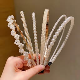 5 Pieces of Girls' Princess Hair Accessories, Children's Imitation Pearl Hairbands, Birthday Hairpins, Baby Flower Girl Headbands