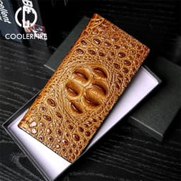 Men Wallets Business Long Crocodile Fashion Thin Short Wallet No Zipper 4 Color Pure Leather Card Wallets PJ194